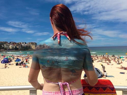 Bondi Beach body painting shoot.